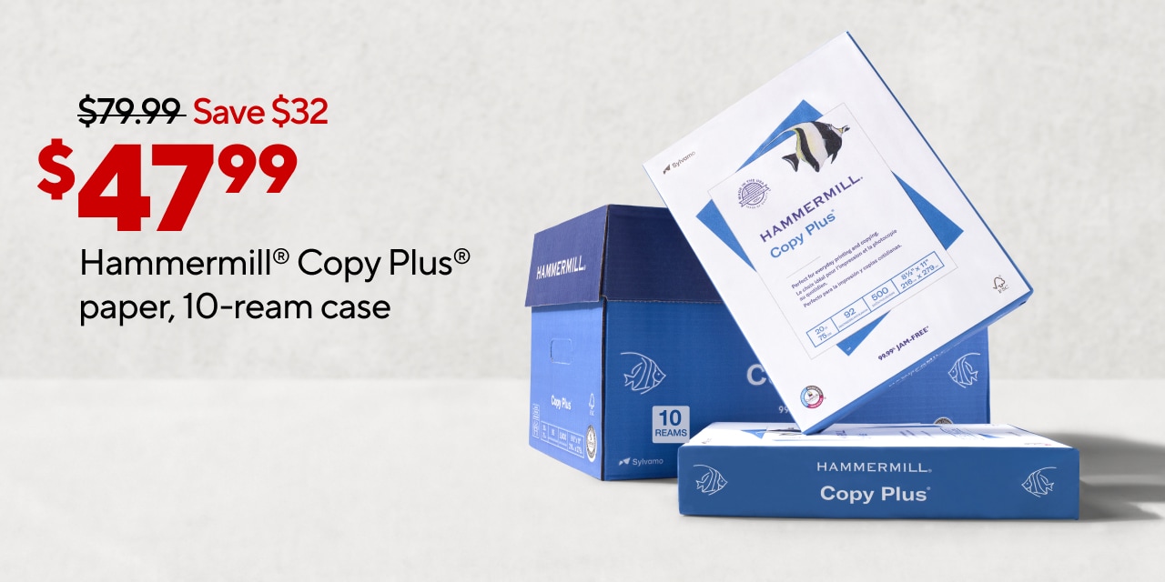 Only $47.99 Hammermill® Copy Plus® paper, 10-ream case