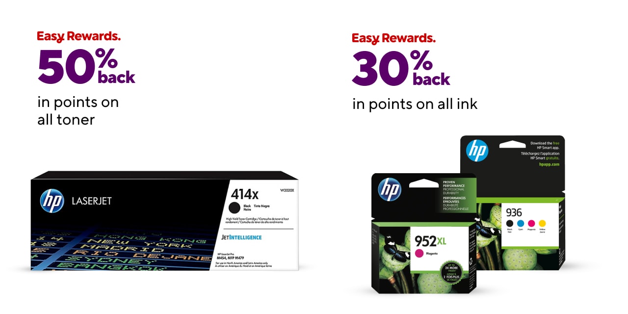 30% Back in Points on all ink / 50% back in points on all toner.