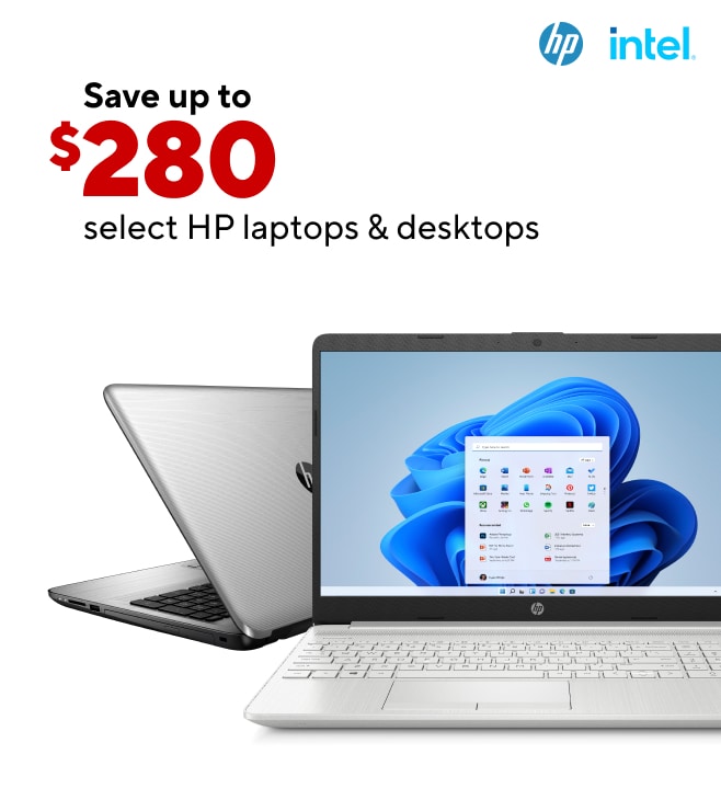 Save up to $280 on select HP laptops & desktops (Please Include HP and Intel Logos)