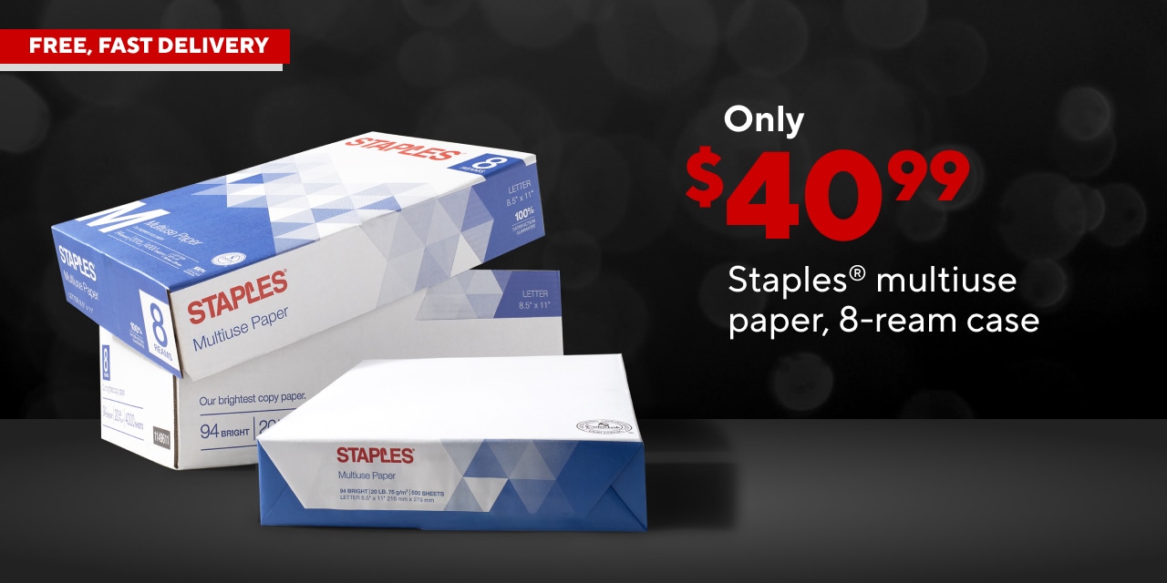 Only $40.99 for Staples multiuse copy paper, 8.5