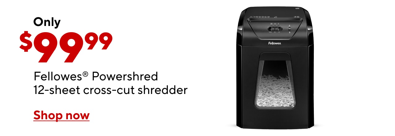 Fellowes 12-Sheet Cross Cut Shredder $99.99