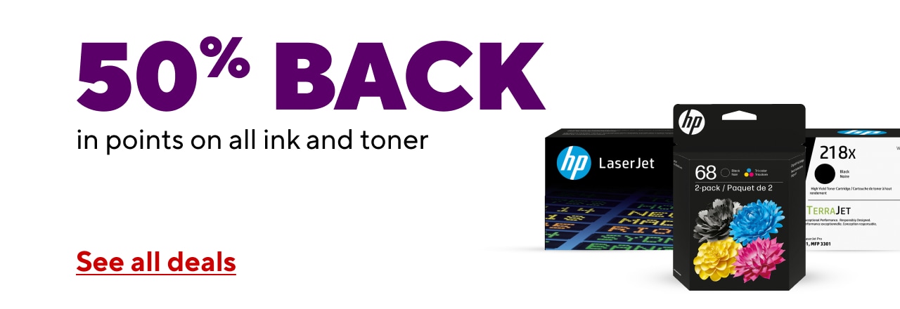 50% Back in Points on all ink and toner.