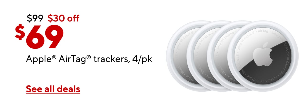 $69 Apple® AirTag® trackers, 4/pk