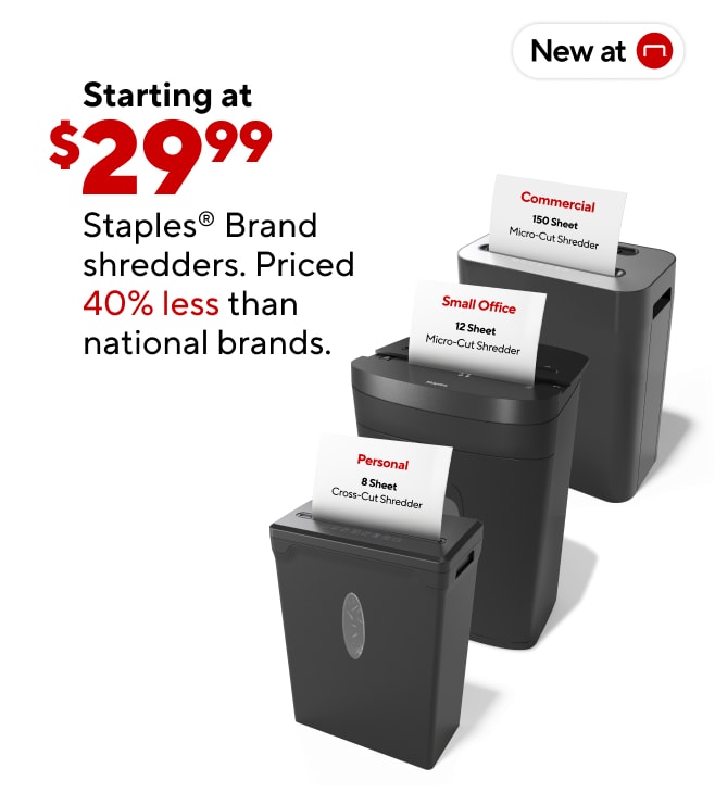 New Staples shredders starting at $29.99