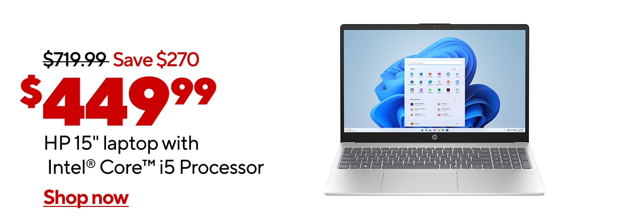 $449.99 HP 15 Intel Core i5 Laptop