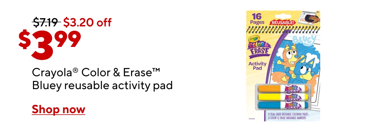 Crayola Color & Erase Reusable Activity Pad: Bluey as low as $3.99