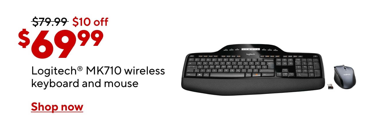 $69.99 Logitech® MK710 wireless keyboard and mouse