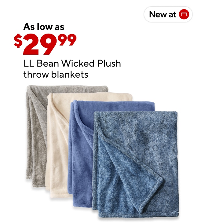 NEW TO STAPLES! LL Bean Wicked Plush Throw Blankets. Starting at $29.99