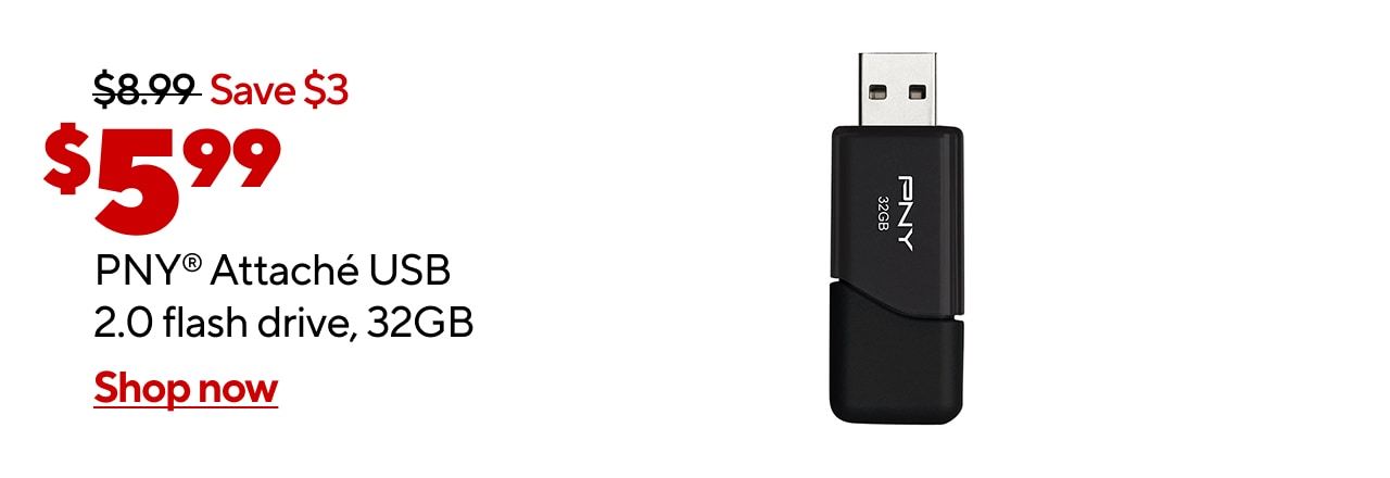 $5.99 for PNY 32GB ATTACHE USB 2.0