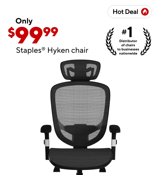 Staples Hyken Only $99.99 (Columbus Day)