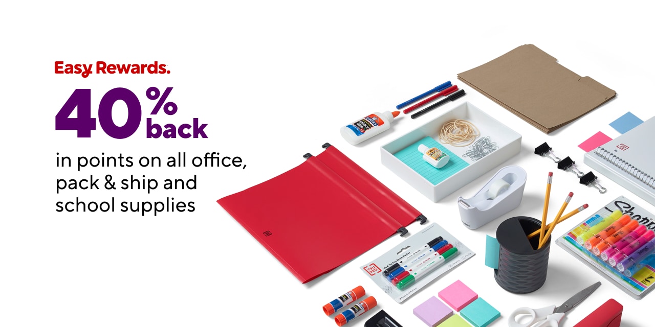 Get 40% Back in Points on All Office, Pack & Ship and School Supplies