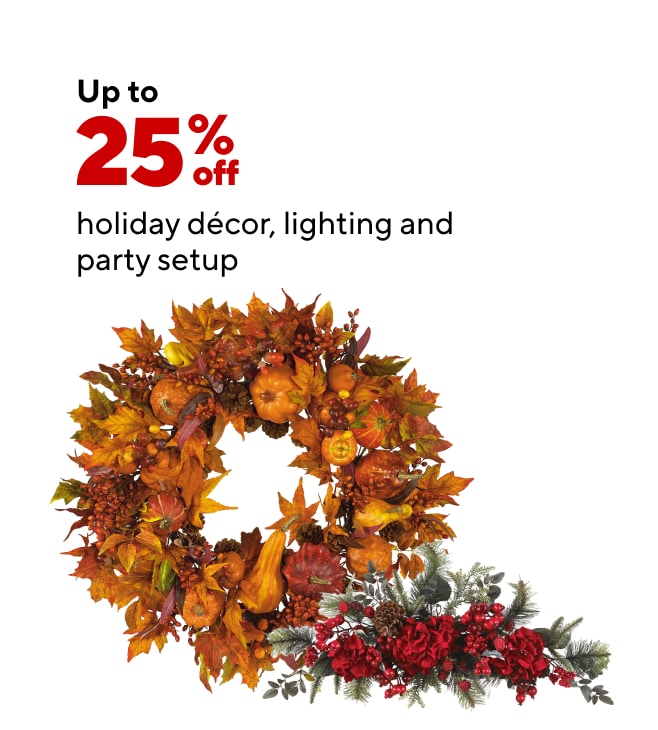 Up to 25% Holiday Décor, Lighting, and Party set up