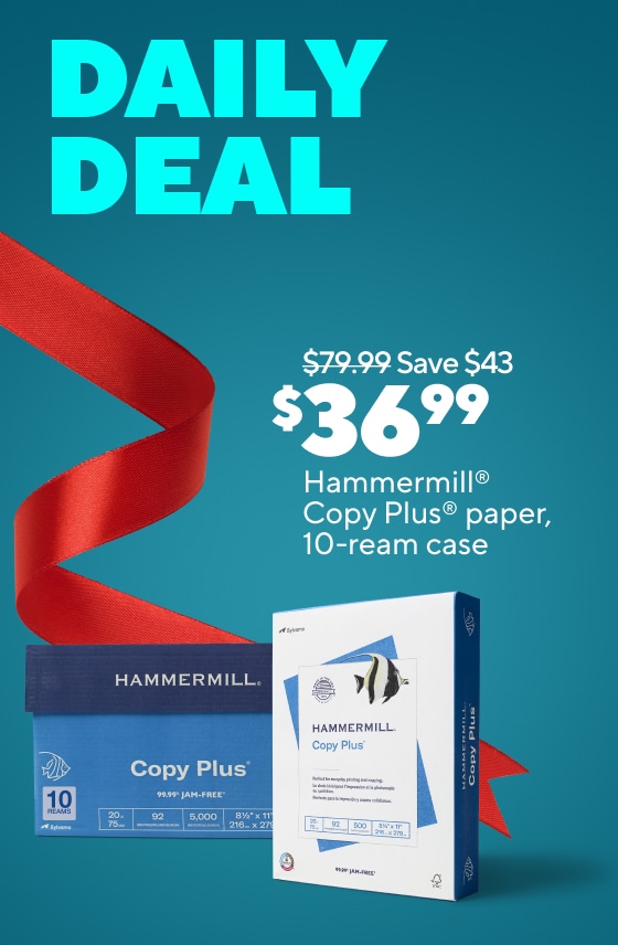 Only $36.99 for Hammermill Copy Plus Copy Paper 8 1/2 x 11, White, 10-Ream Case.Only $34.99 for Staples multiuse copy paper, 8.5 x 11, 8-ream case.Kelburne black $99.99Epson ET-8550 for a limited time low price only $499.9950% Back in Points on all ink & toner.
