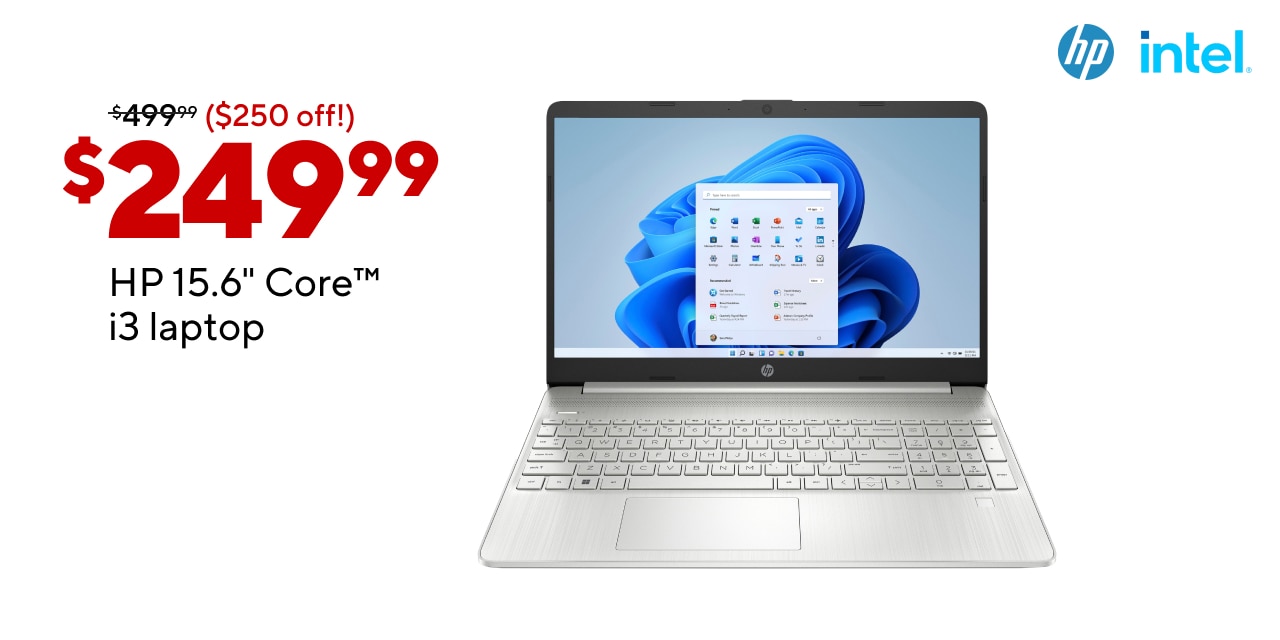 Only $249.99 HP 15.6" Core i3 Laptop