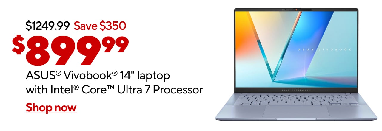 $899.99 ASUS Vivobook 14 Intel Core Ultra 7 Laptop