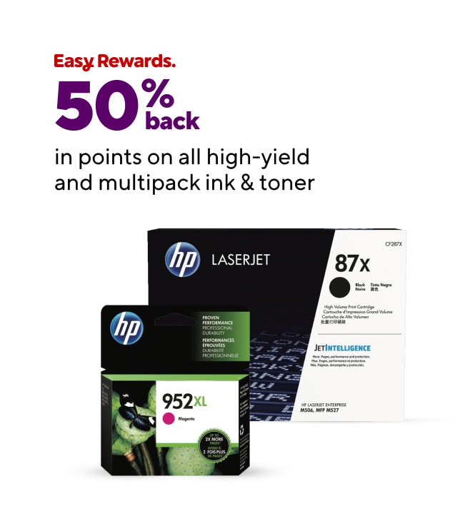 50% back in points on all High Yield and Multipack Ink & Toner.