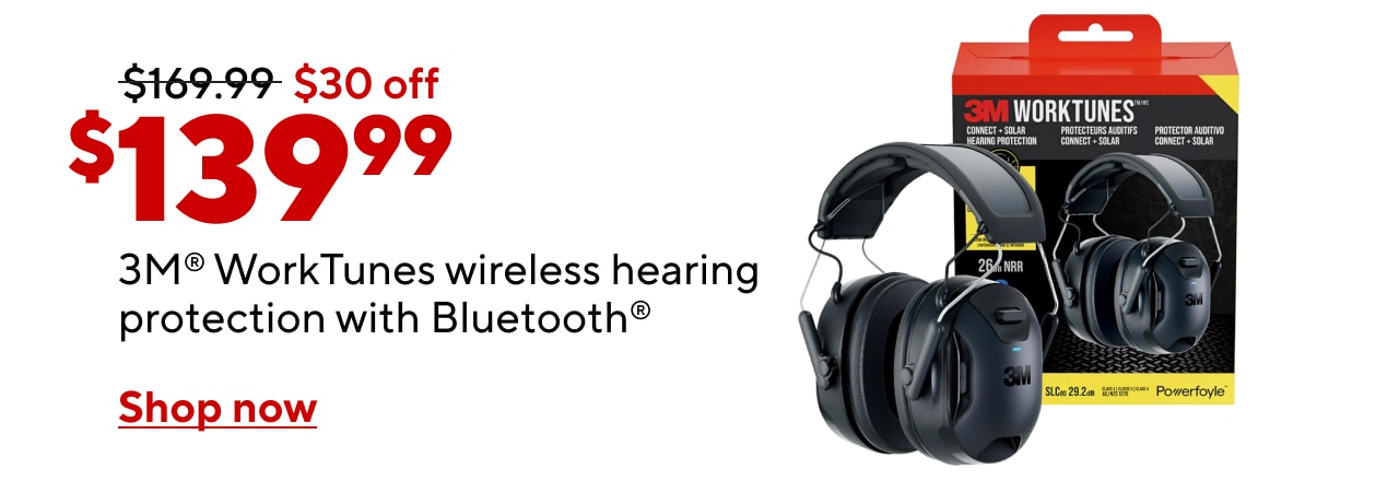 $139.99 3M WorkTunes Connect & Solar Wireless Hearing Protection with Bluetooth Connectivity