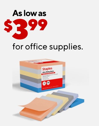 Extra 10% off select furniture when you buy 2 or more. Up to $280 off select computers. As low as $3.99 for office supplies. $534.99 Canon® IMAGEclass laser printer plus $20 off select Canon toner. As low as $36.99 for K-Cup® pods, 88–96/pk.