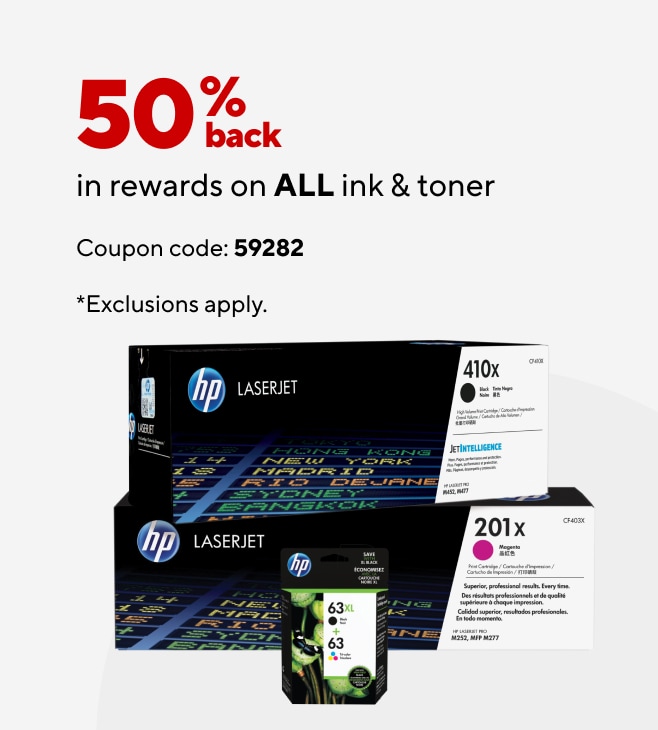 50% back in rewards on all ink & toner.