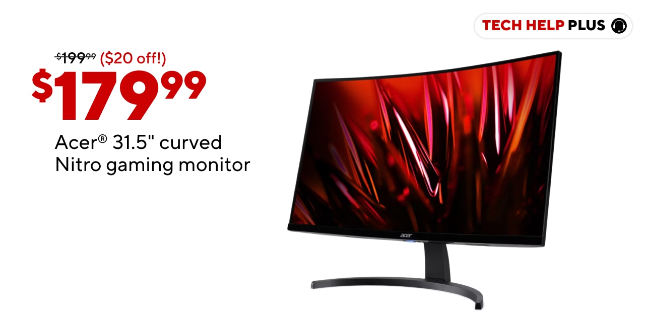 Acer 32" Curved Nitro Gaming Monitor (Show price point REG: $199.99 AD: $179.99)