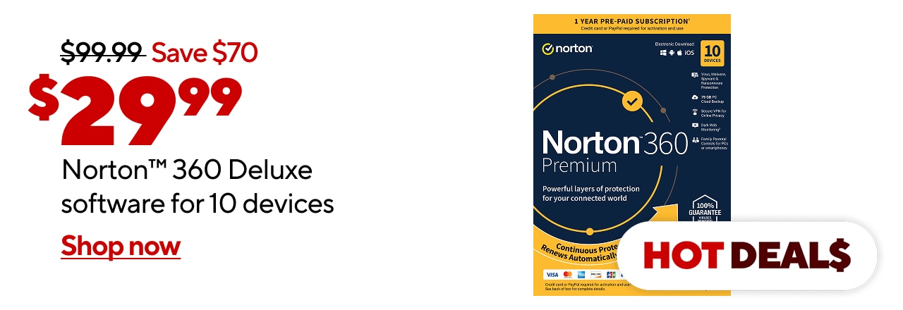 $29.99 Norton™ 360 Premium software for 10 devices