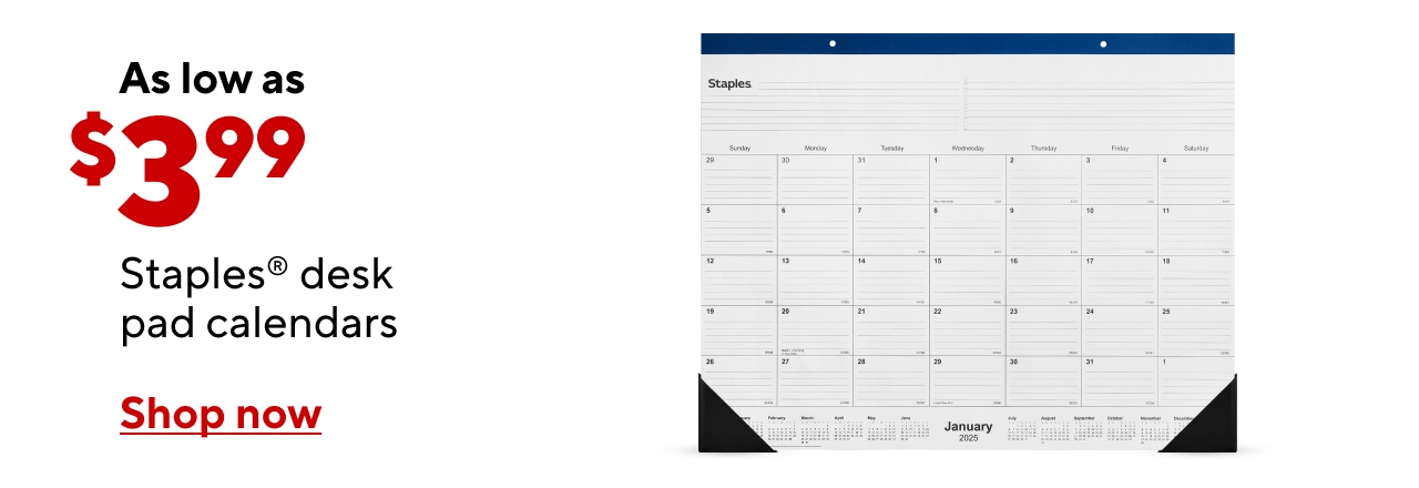 Staples Brand Desk Pad Calendars Starting at $3.99