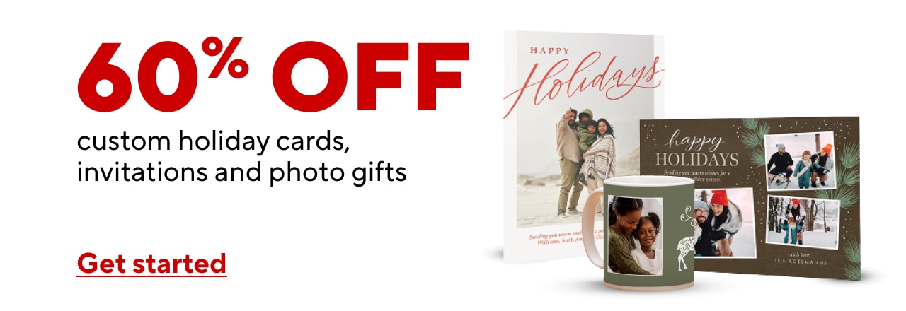 60% off Cards and Invites/Photo Gifts