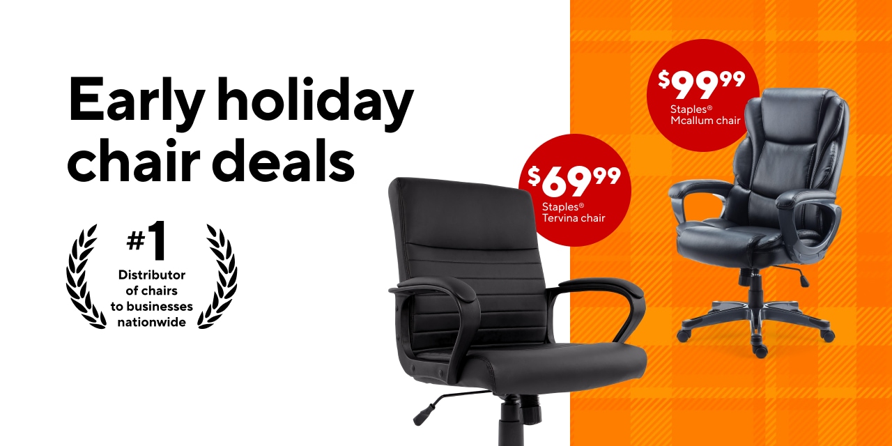 Staples Essentials Chair $69.99 & Staples Tervina $69.99 (early holiday deals)