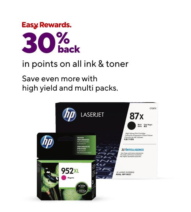 All Other Tiers (Excluding:Platinum/Gold/Plus Members):  30% back in points on all ink and toner.