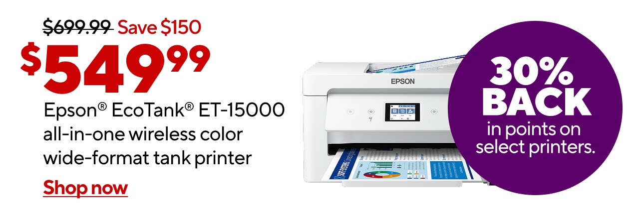 Epson EcoTank ET-15000 $150 off $549.99