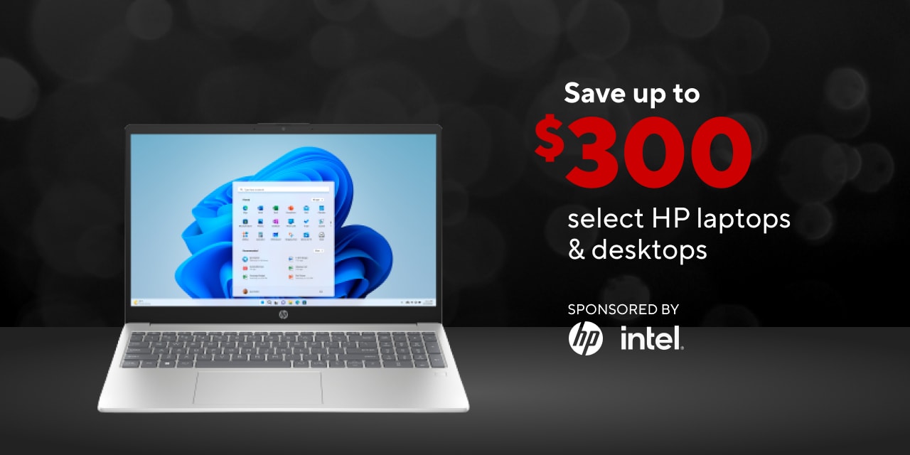 Save up to $300 on select HP laptops & desktops