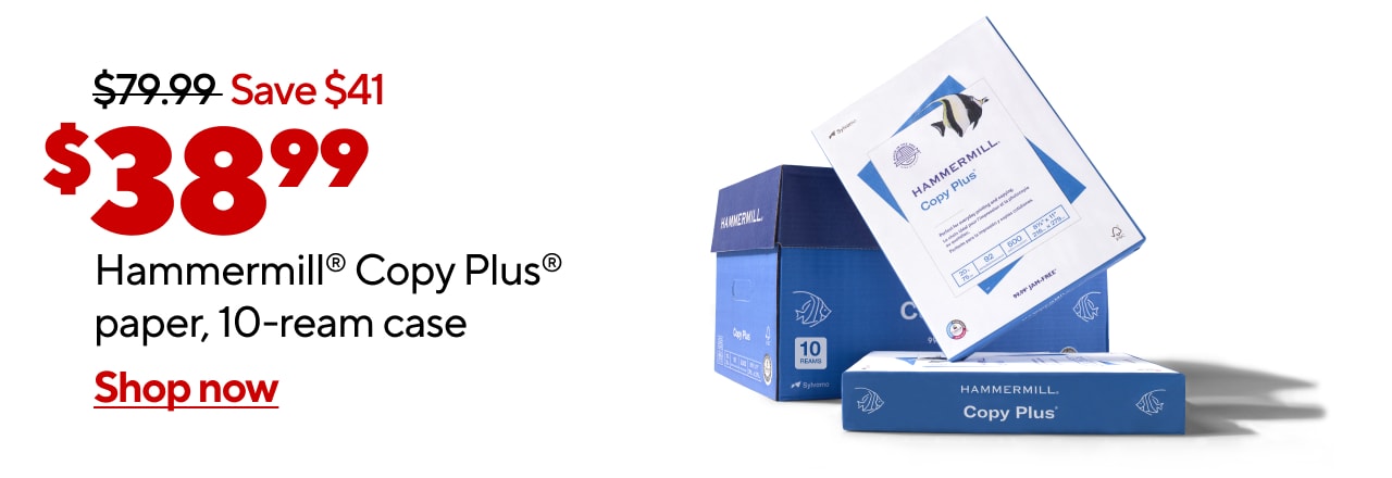 $38.99 Hammermill® Copy Plus® paper, 10-ream case