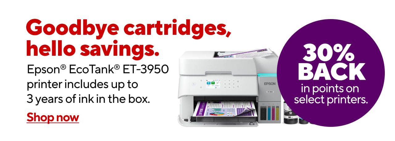 Tanks for the savings! 3 years of in included in the box with the new Epson EcoTank 3950