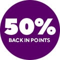 50% back in points on all printers and printer paper in the same transaction.