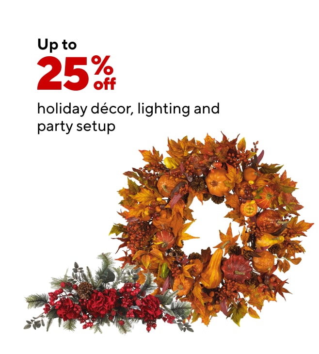 Up to 25% Holiday Décor, Lighting, and Party set up