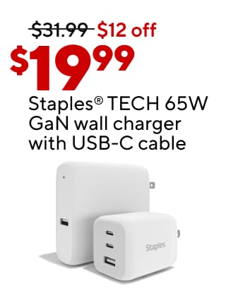 As low as $34.99 select streaming devices$119.99 Staples® Dexley™ chair50% BACK in points on all ink and toner$19.99 Staples® TECH GaN USB-A/USB-C wall charger