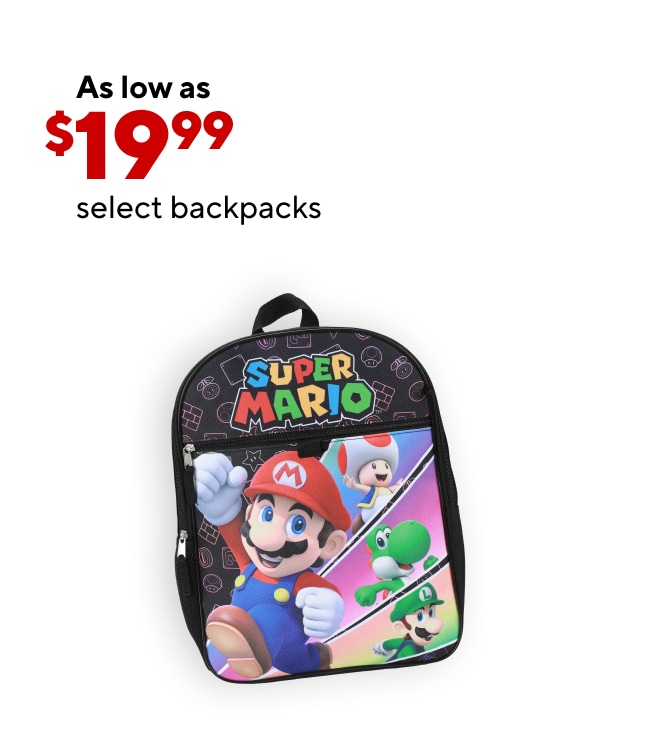 Backpacks as low as $19.99