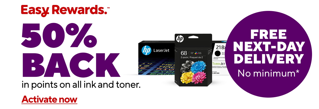 50% Back in Points on all ink & toner.